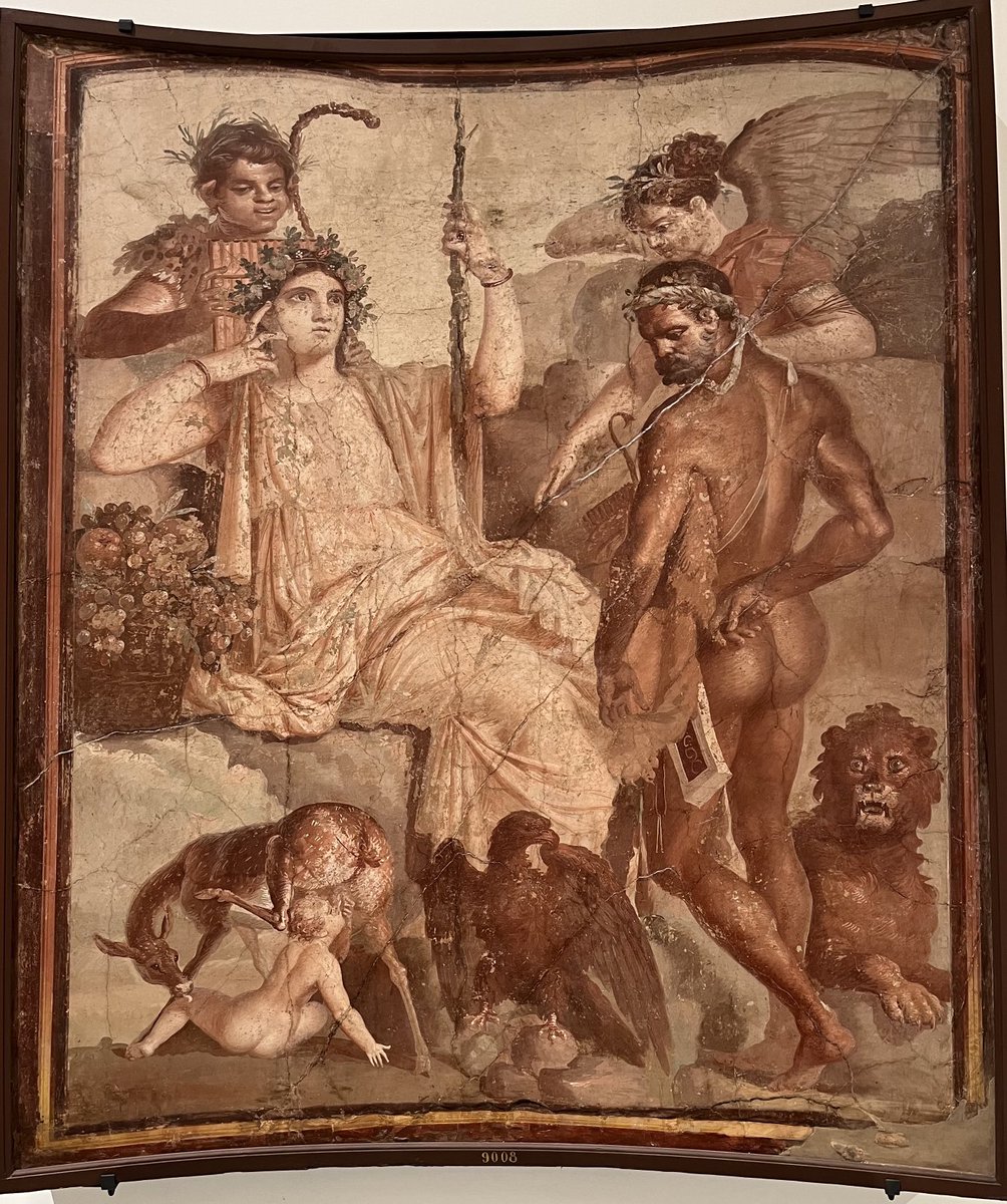 Hercule et Télèphe, fresque provenant de l’Augusteum d’Herculanum, Ier siècle. Musée archéologique de Naples.
