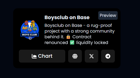 boysclubbase1's tweet photo. @dexscreener promo on the way ! 
The contract has been renounced, with a 0% buy tax and a 2% sell tax, and the liquidity is locked. Here's the Dextools link for more information: https://t.co/KCJ5uB4xUj

📱https://t.co/LaA8CXFEsI
📱 https://t.co/K1YUnCehMX
📱 https://t.co/DtiHJFxIPN
#Crypto #MEME #DiamondHands #base #pepe #eth #sol #avax #andy #brett #landwolf #boysclub #meme #100xGems #gem #crypto #newcoinlisting #token #launch #btc #doge #shib #bonk $myro #100x
