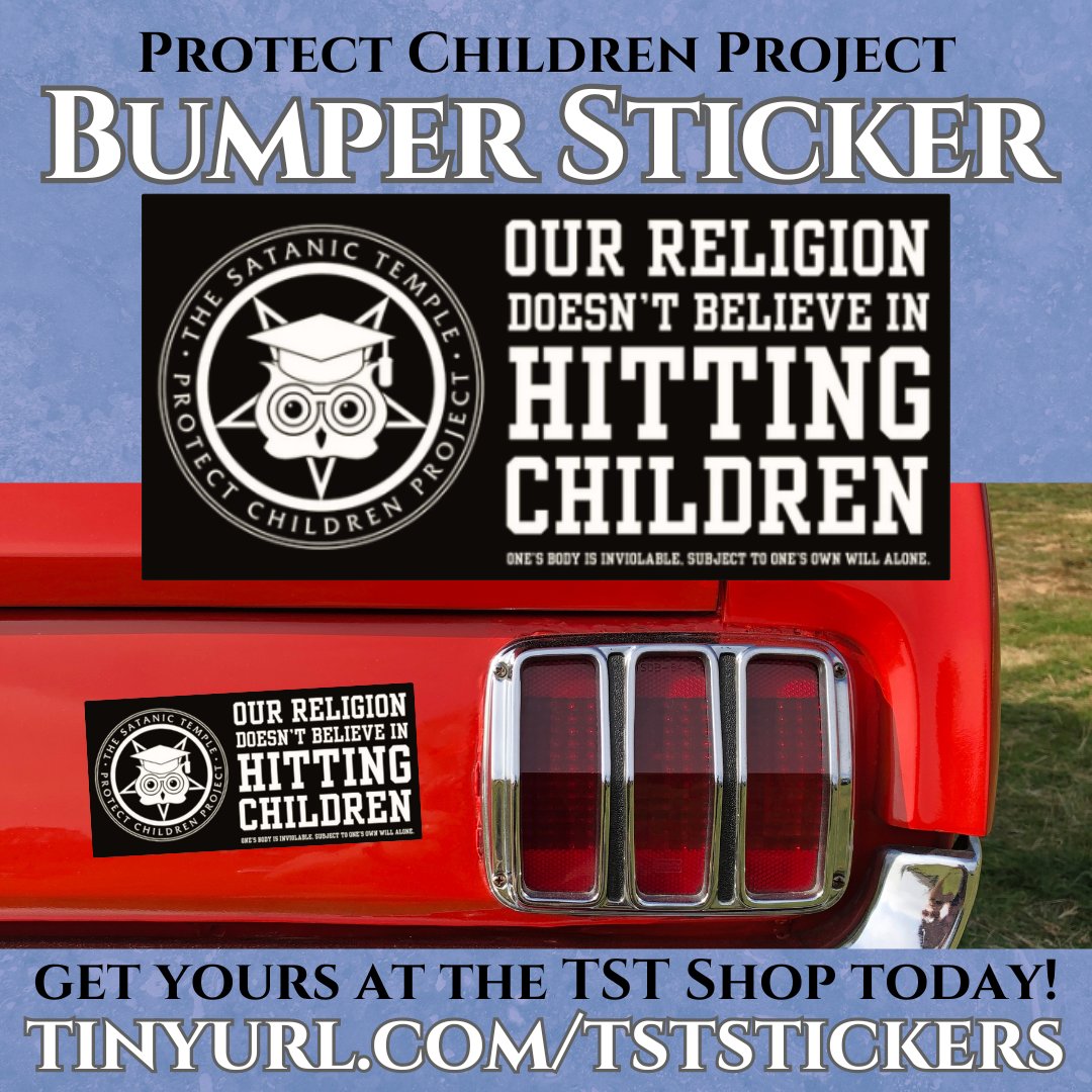 Get your Protect Children Project Bumper Sticker today to voice your religious objection to the use of corporal punishment on TST's student members in public schools. Visit tinyurl.com/tststickers to get your PCP bumper sticker now! To learn more, visit tinyurl.com/tstpcp