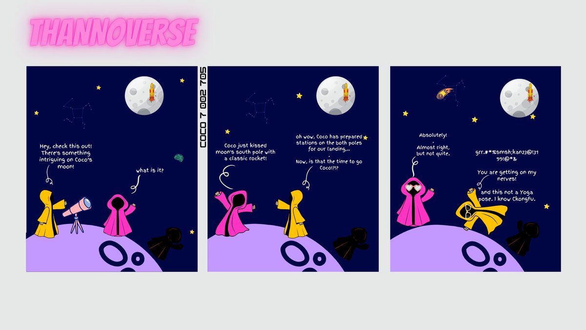 To the moon and back
#timeisnow

#moonmission #chandrayaan3 #outofthisworld

#comics
#coconaüts #coconauts #thannopoly #thannoverse #cocomics #betterearthtoday #betterselftoday