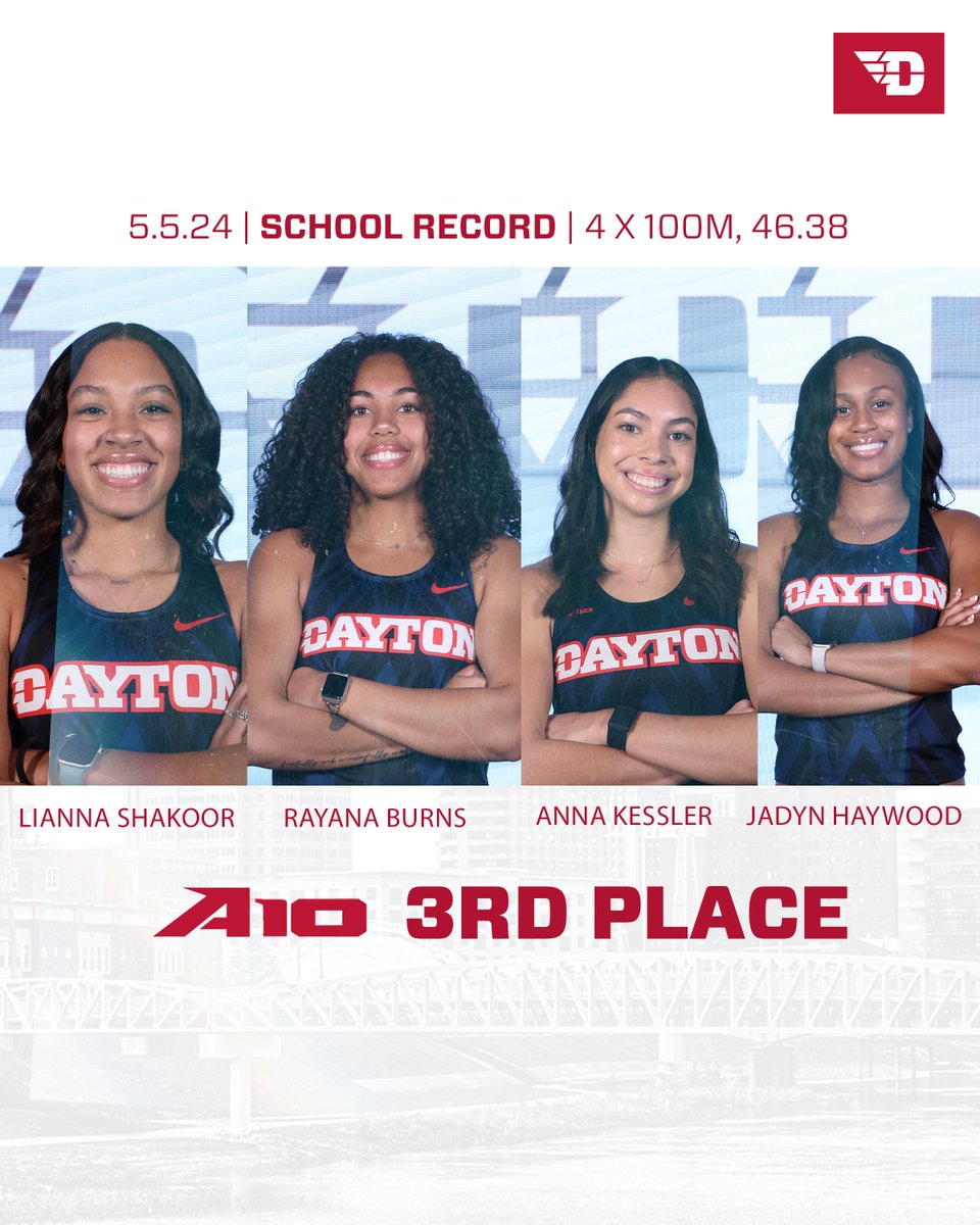 History Made ⬇️
Congrats Lianna, Rayana, Anna and Jadyn!!
New School Record in the 4x100m 👟
#UDTF // #GoFlyers ✈️