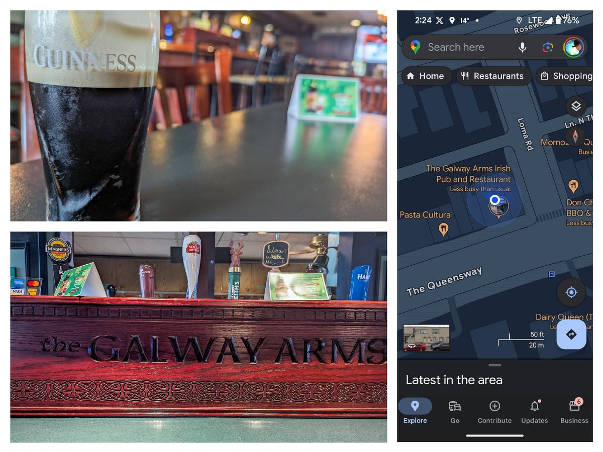 Lil' trip downtown &amp; back... So for lunch Marshall &amp; I swang by my fav Irish Pub in the world: The #GalwayArmsIrishPub  
Where I had my first Guinness 30 Yrs ago; where we would go for celebrations &amp; ultimately celebrations of life w/ my 1st &amp; 2nd gen Irish family.
Erin go bragh!