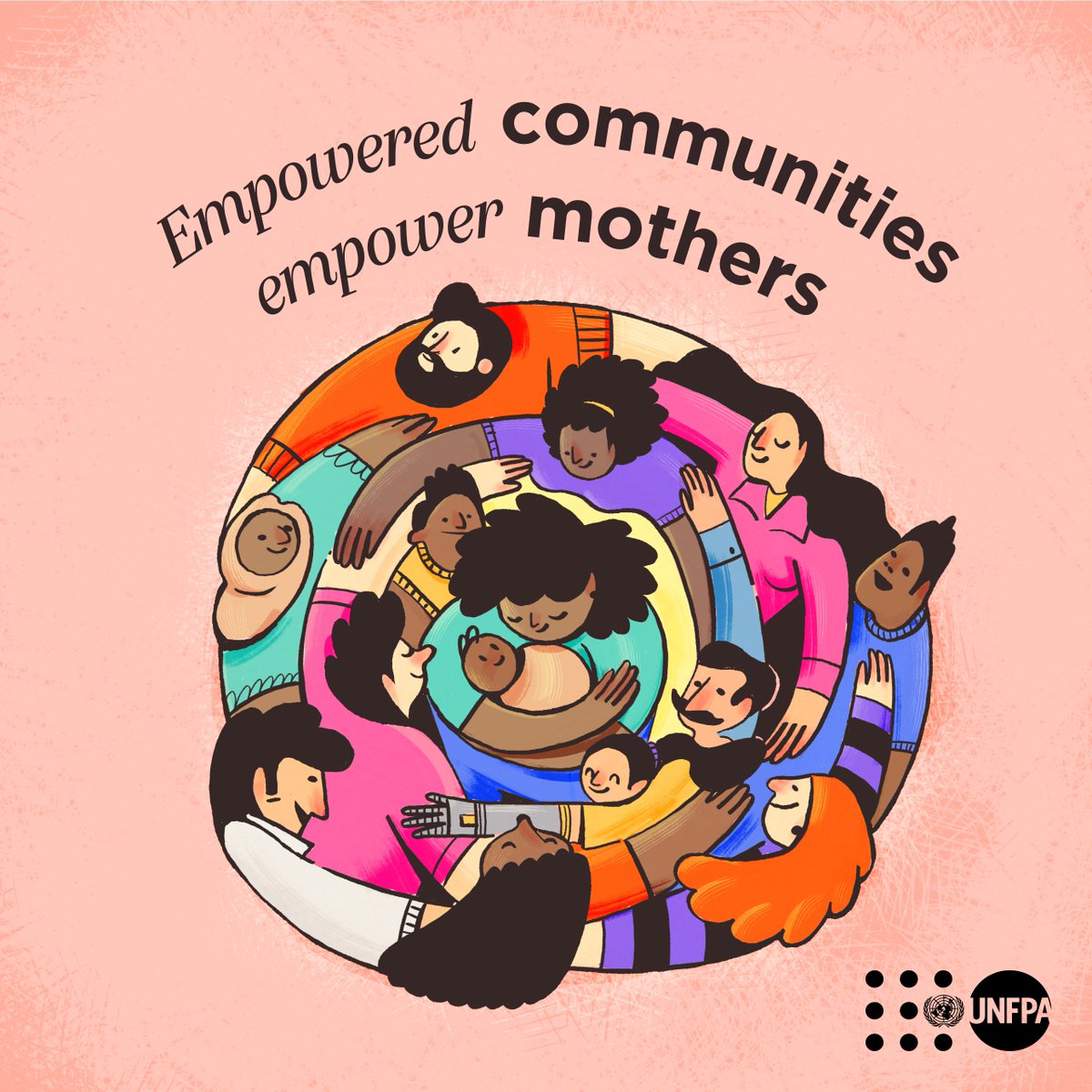 📢 Calling all: 🫂 Friends 👨‍👩‍👧‍👦 Families 💕 Partners 👩🏽‍⚕️ Midwives ⚖️ Lawmakers Mothers thrive with community support 🧡 See how @UNFPA—the @UN sexual and reproductive health agency—is taking action to make #motherhood safer: unf.pa/mms #MothersDay