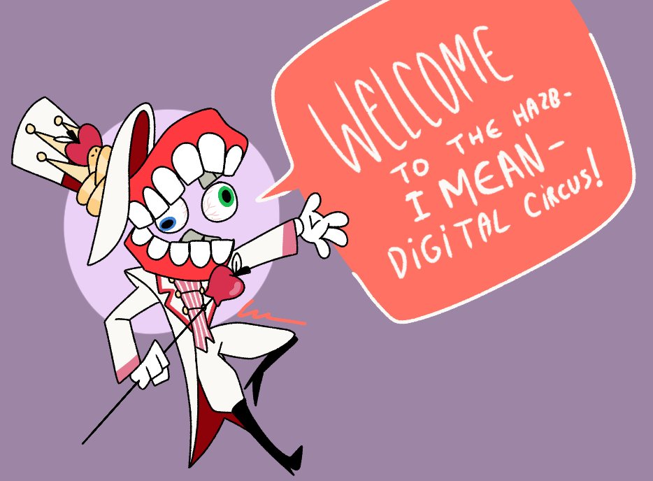 'POMNI! DO YOU WANT TO MEET THE DEVIL?!?'
[#HazbinHotel #TADC]