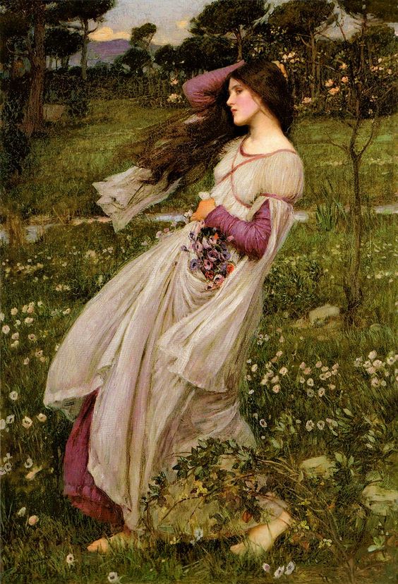 🎨John William Waterhouse (1849-1917)
'Windflower'1902