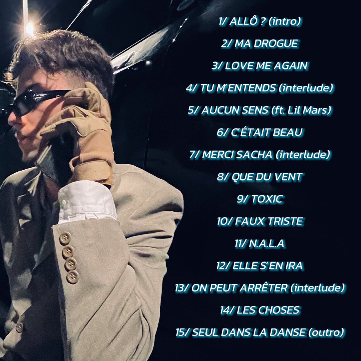 8shoosa's tweet photo. TRACKLIST &amp; COVER de mon projet NIGHTCALL 1 💿

SORTIE le 15/05/24 🎵 https://t.co/OEFYWbBDpn