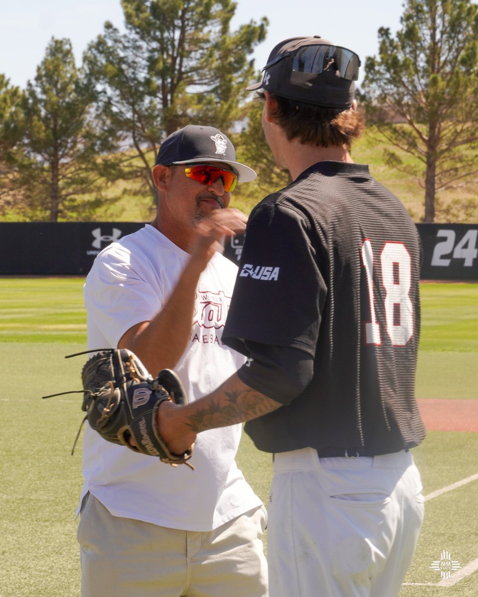 NMStateBaseball's tweet photo. Shoutout to the parents of our seniors for throwing out today’s first pitches!

#AggieUp https://t.co/B8eJZyZllb