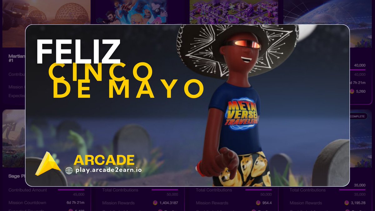 🎉 Feliz Cinco de Mayo! 🌟 Today, #Arcade celebrates the vibrant spirit and rich culture of Mexico. 🇲🇽 Let us honor this festive day with joy, community, and of course, some epic gaming! 👾🕹️ How are you celebrating today? 🌮 or 🎮 #CincoDeMayo