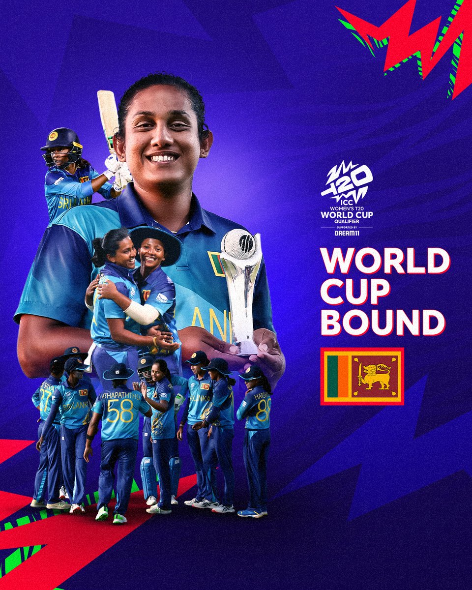On to the big stage! 🏆 Sri Lanka beat UAE to qualify for the ICC Women's #T20WorldCup 2024 💪
