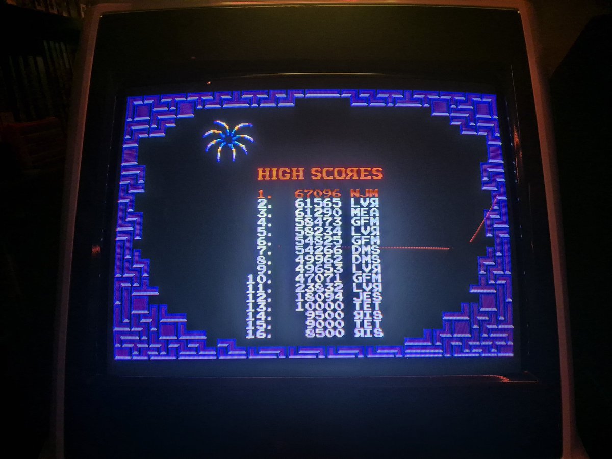 #10pscore 67096. Used to love this on OG GB bitd, but on a cab, mine at least, it feels a little clumpy, and only one rotate option is no good. By the time advancing lines appear, the blocks fall too fast to physically move them to where I want them to go.
#gettingold
