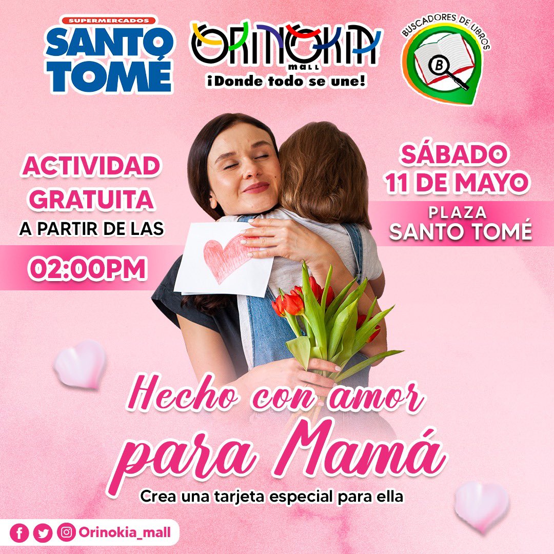 Aquí siempre con planes para acercar los libros a las personas…
Este próximo sábado, será especial para las madres.
Anoten y acompáñennos en <a href="/Orinokia_Mall/">Orinokia Mall</a> 
Un evento para las madres en su día
🌻🌸🌺