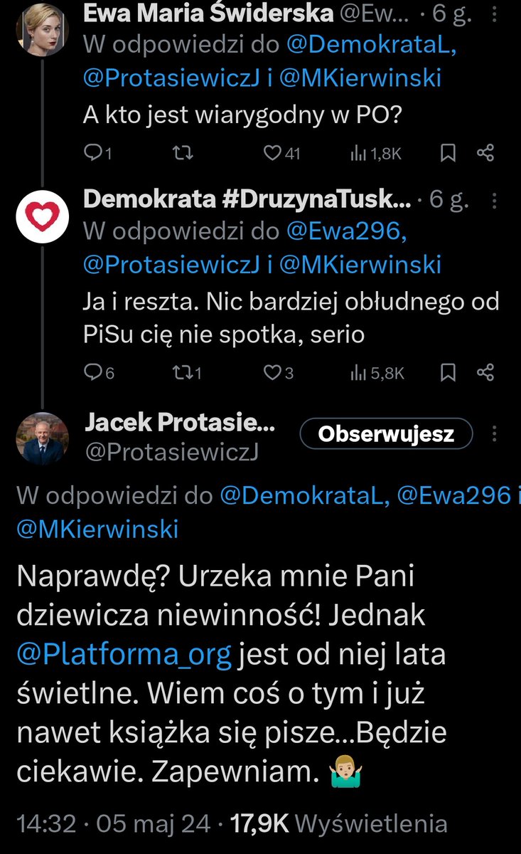 Jprdl....😱
Protasiewicz ryzykuje życiem,nie jestem pewien czy on dożyje wydania tej książki którą pisze na temat Tuskowej platformy. Ma chłop dużą wiedzę,to bezsporne👍jest też odważny💪