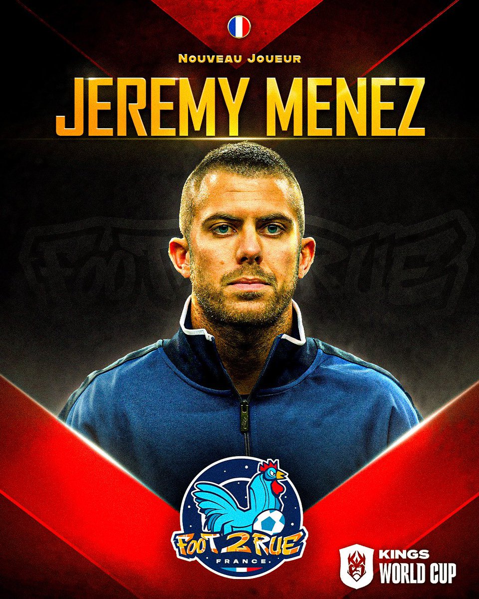 Et voici le deuxième joueur de l’équipe qui rejoint l’aventure King WORLD CUP… Monsieur Jeremy Menez ! 😀 Il vient de finir il y a pas longtemps en Italie il va tout éteindre ça va être incroyable ✊🏼