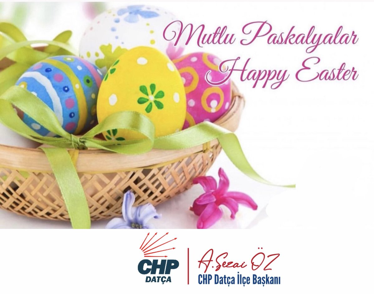 Tüm Hristiyan vatandaşlarımızın Paskalya Bayramı’nı kutlar; tüm renklerin simgesi olan Paskalya Bayramı’nın  dünyaya sağlık, huzur ve mutluluk getirmesini dileriz.
#paskalyabayramı #HappyEaster 
@datca_chp @Chp_Datca