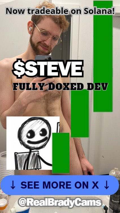 @itsCryptoWolf Meet $STEVE STICK MAN! 🚀 Join the stick revolution with a strong community and a fully doxxed dev. This isn't just a trend, it's the new meta! #StickTogether
t.me/+dEW5NSrNTldmO…
@StickMannSteve 
CA: BXGaMfM6tubXwr5tdXyJqtSxYqfPpeW3cwim5uV3SEPP