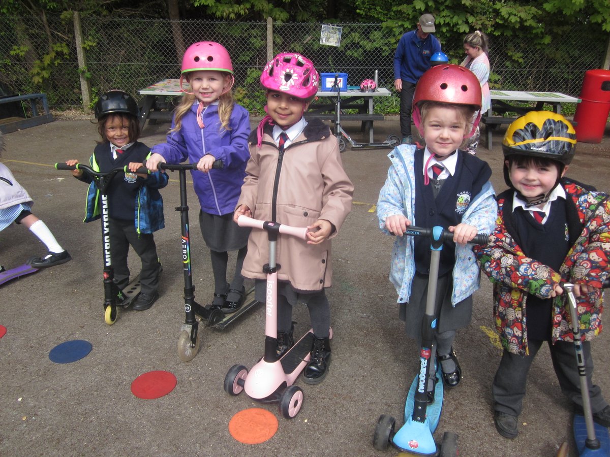 Year 1 had an amazing time riding their scooters and learning about how to stay safe when travelling on them. #SchoolValueCourage