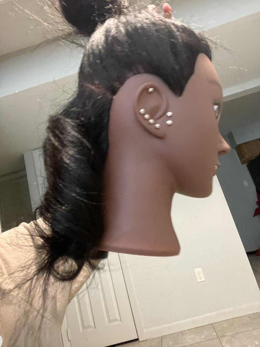 my mannequin so ugly mane I had to pierce her ears
