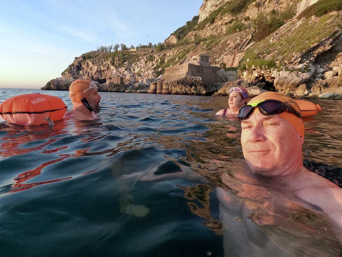 #openwaterswimming with friends this morning. #Gibraltar @BluefinOWSC