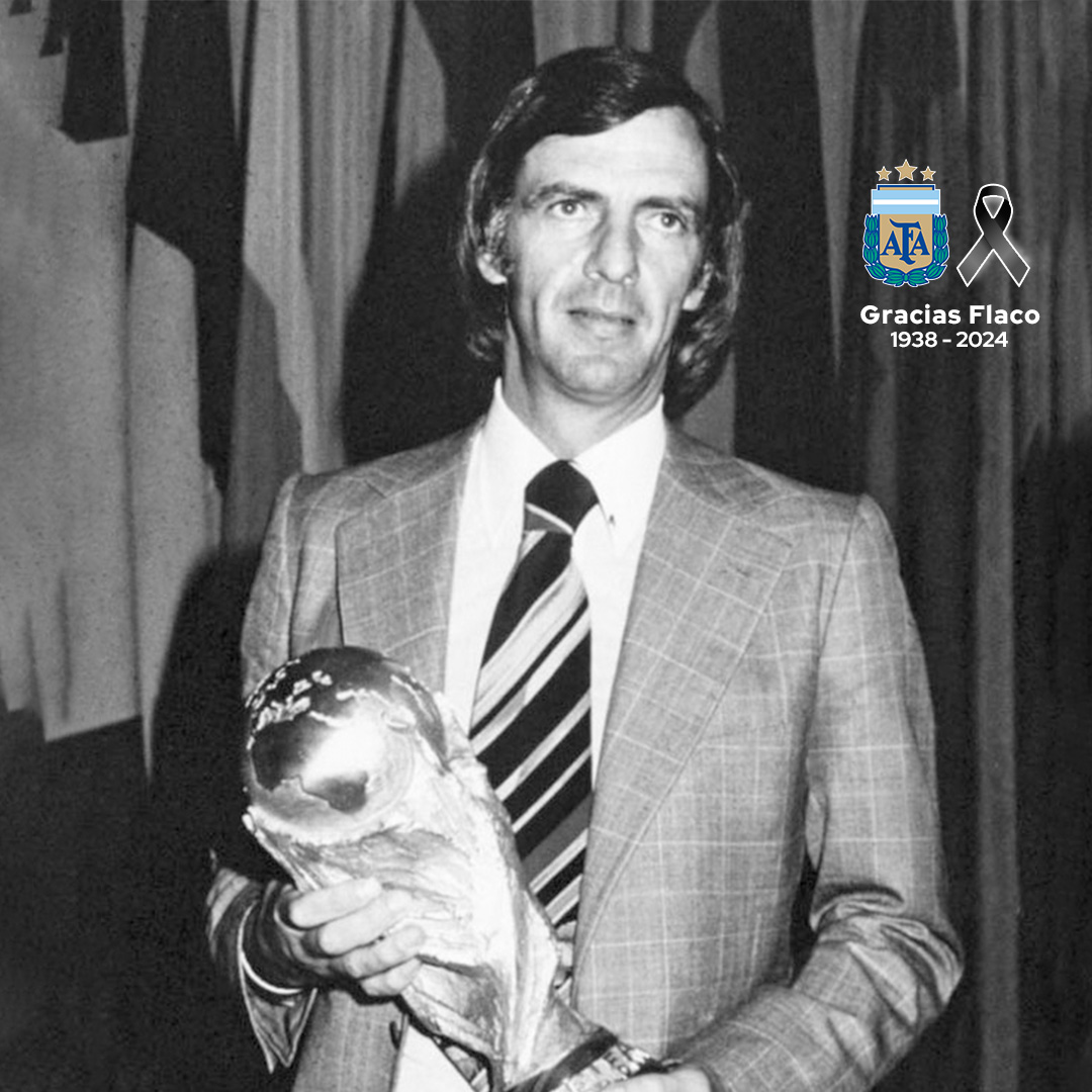 #ProfundoDolor La Asociación del Fútbol Argentino lamenta informar con enorme tristeza el fallecimiento de César Luis Menotti, actual Director de Selecciones Nacionales y ex técnico Campeón del Mundo de @Argentina. ¡Hasta siempre, Flaco querido!