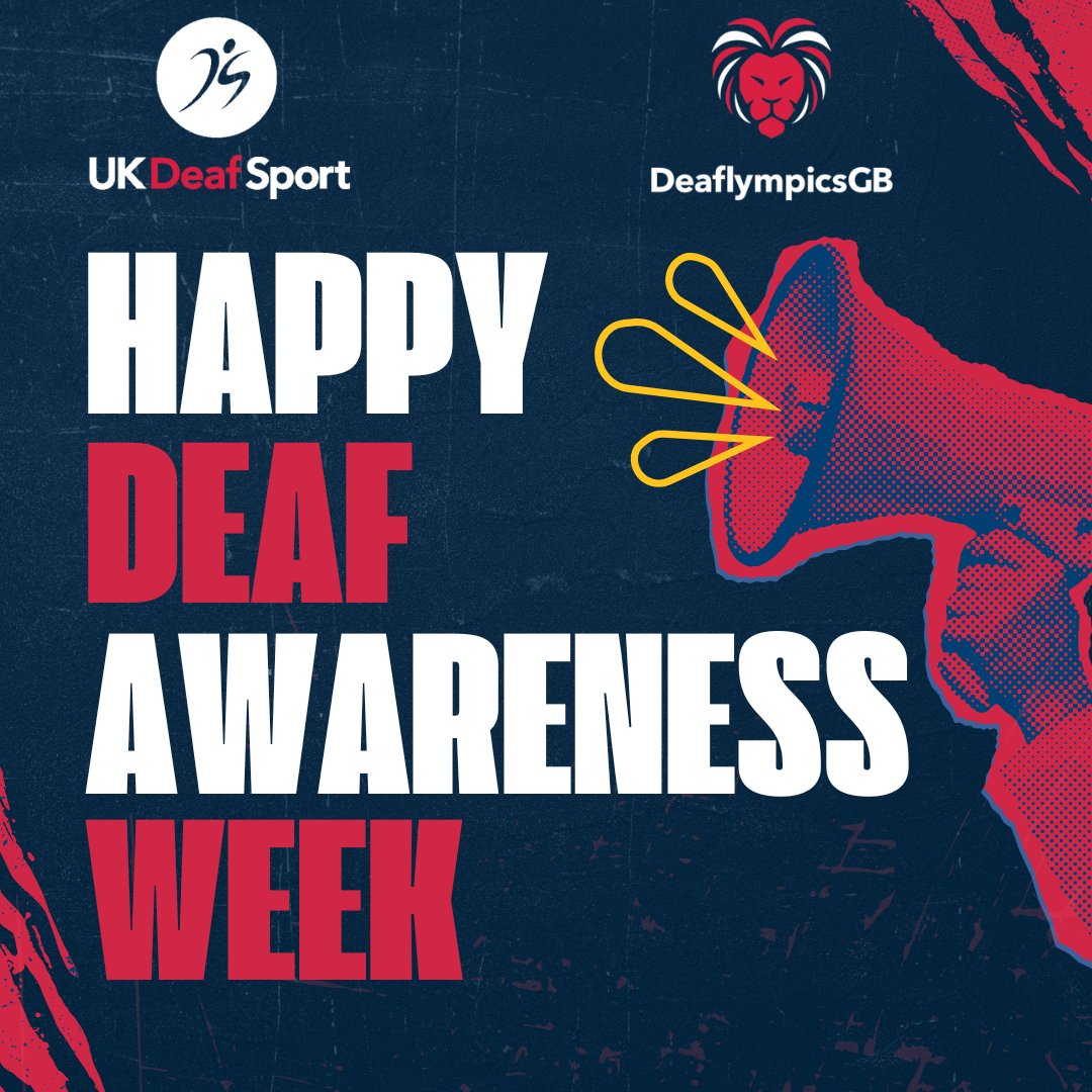 Happy Deaf Awareness Week from UK Deaf Sport! 🎉 Why does deaf awareness matter in sports? It ensures fairness, inclusion, and equal opportunities for all athletes. Let's make sports accessible and enjoyable for everyone! #UKDS #DeafAwarenessWeek #InclusiveSports