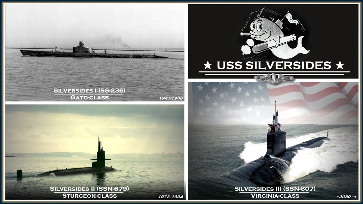Sturgeon-class submarine Silversides II (SSN 679) was commissioned #OTD in 1972. 
50 years later in September of 2022, construction began on Block V Virginia-class boat Silversides III (SSN 807).
#USNavy #SilentService #SubSunday🐟