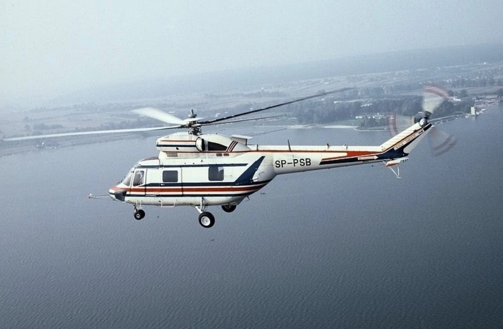 6 May 1982. First flight of the second prototype (SP-PSB) PZL Swidnik W-3 'Sokol' helicopter.