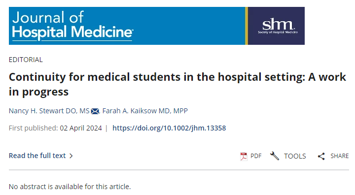 🖋️ Calling all medical educators! Editorial, hot off the presses, on inpatient team continuity! #MedEd #MedStudents 🖋️ 🔗: …mpublications.onlinelibrary.wiley.com/doi/pdf/10.100… 🔗 to original article: …mpublications.onlinelibrary.wiley.com/doi/full/10.10… ✍️: @nvhstewart