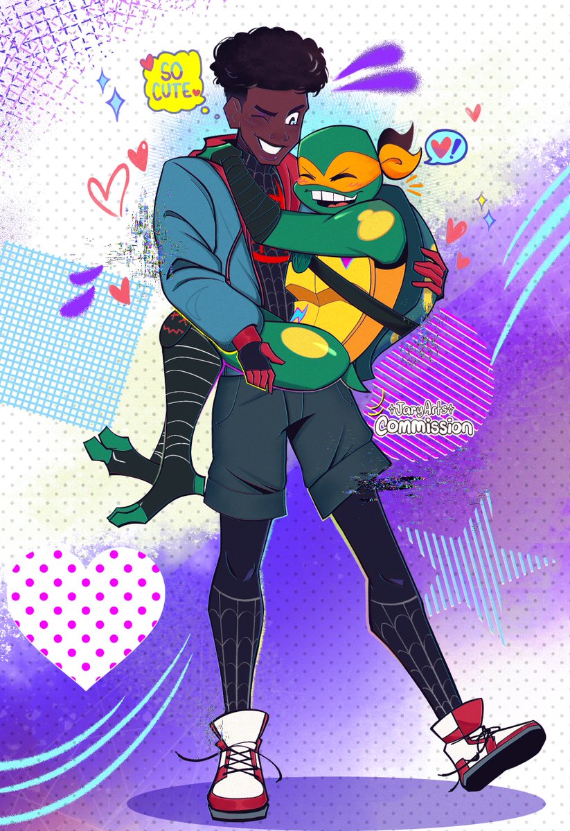 Shellshocked Commission!! 🕷️⭐️🐢
🥺💜I LOVE THIS SHIP SO MUCH THEYRES SO CUTE!!!

#shellshocked #milesmorales #spidermanintothespiderverse #risemikey #rottmnt