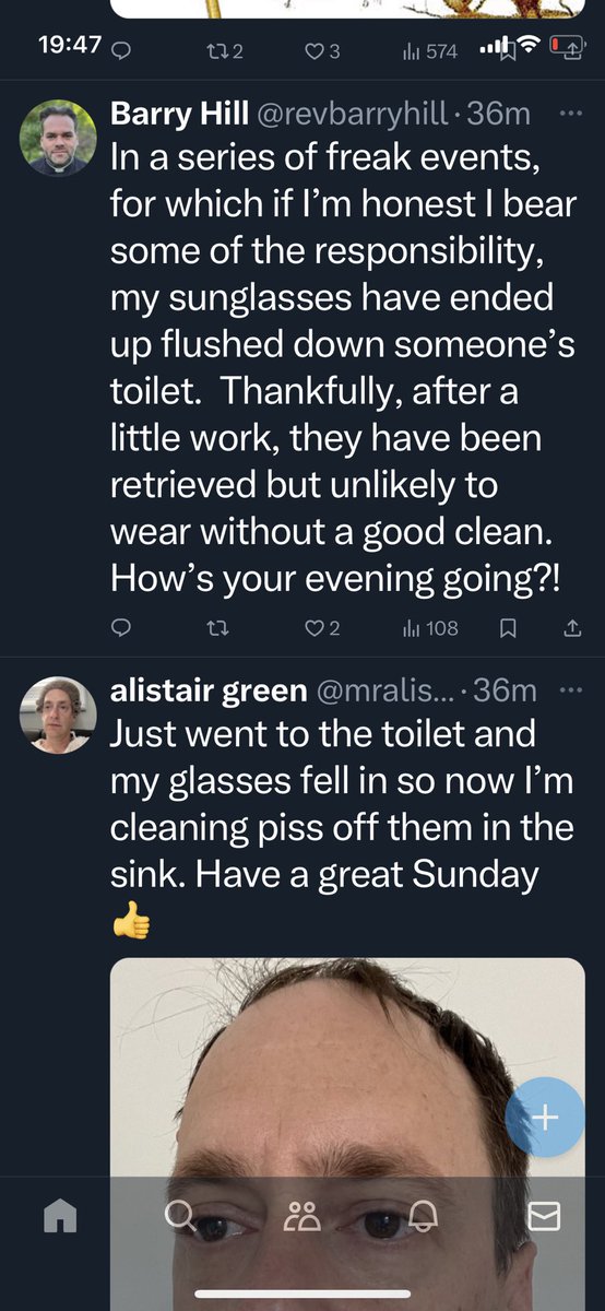 What’s happened to the algorithm. I don’t remember searching for anything related to glasses and toilets. @revbarryhill @mralistairgreen - sorry you’ve both had a difficult day.