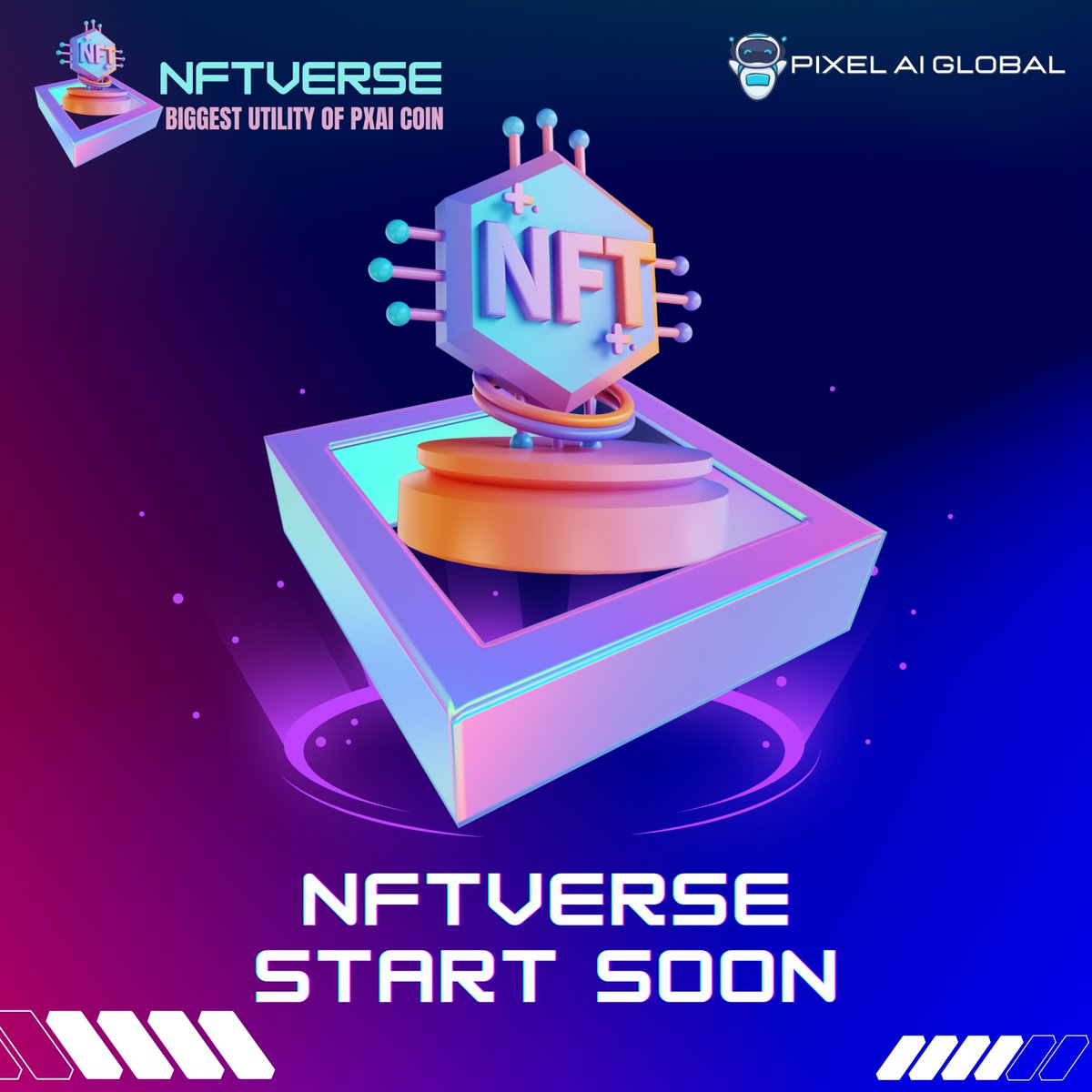 🚀 NFTVERSE - Earning Station For Earn More NFT's
Earn more PXAI coins with PixelAi Global's new opportunity! 🚀
Stay tuned for further details and start boosting your PXAI coin balance today! 💰✨ #PXAI #NFTverse #OpportunityKnocks
#PixelAiGlobal #PXAI #Rewards #Opportunity