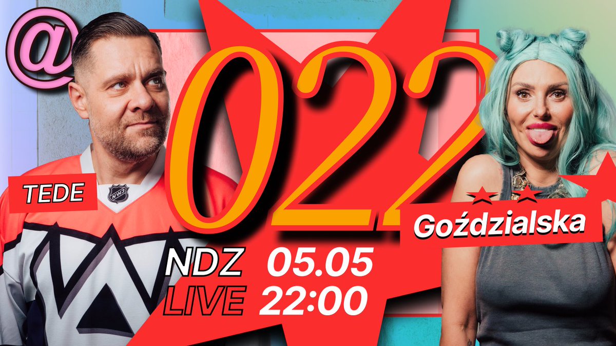 Już niedługo startujemy 👀

Punkt 22:00 kolejny odcinek programu „022” 🤪

TEDE i Monika Goździalska 🥵🤙🏻

Przypominamy, że dalej możecie wysyłać pytania, historie i swoje przemyślenia do naszych prowadzących na maila:
022@kanalzero.pl

Widzimy się 🫡 👉🏻 youtube.com/live/n69orARyK…