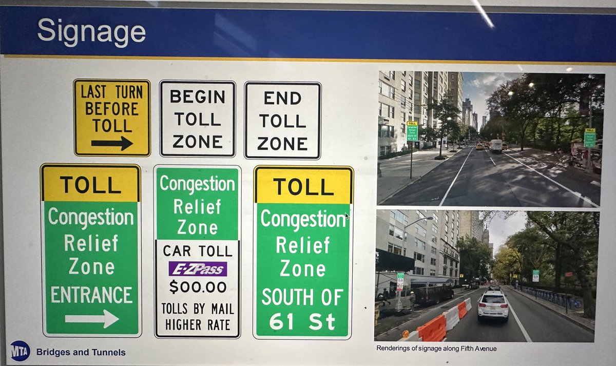 Here’s a sneak peek. They’re coming to just above 60th st and the perimeter of the “Congestion Relief Zone” but you won’t see them till close to June 30th… the signs letting you know the price you’ll pay when you drive any further. #traffic #nyc #newyorkcity #congestionpricing