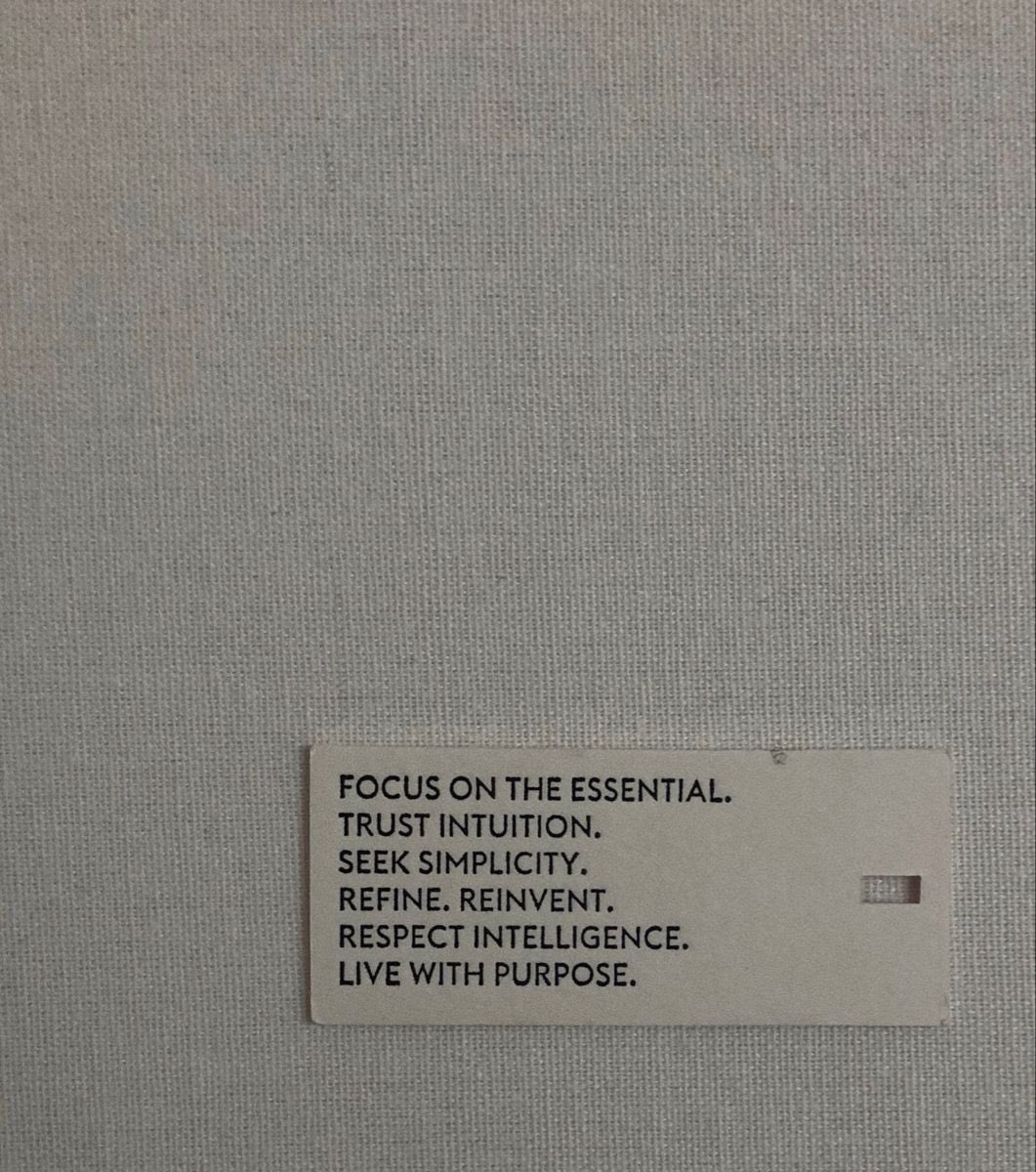 Focus on the essential, trust your intuition, seek simplicity, refine, reinvent, respect intelligence, live with purpose. 🌿✨ 

#Essentiality #TrustedIntuition #SoughtSimplicity #RefineAndReinvent #RespectForIntelligence #LiveWithPurpose