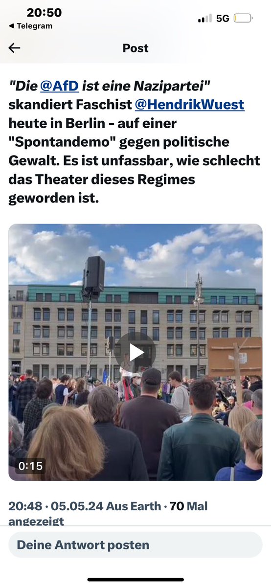 @NancyFaeser Die SPD ist eine Nazi Partei weil sie sich so gibt und Redet .Frau Faeser wollen sie den Bürgerkrieg????