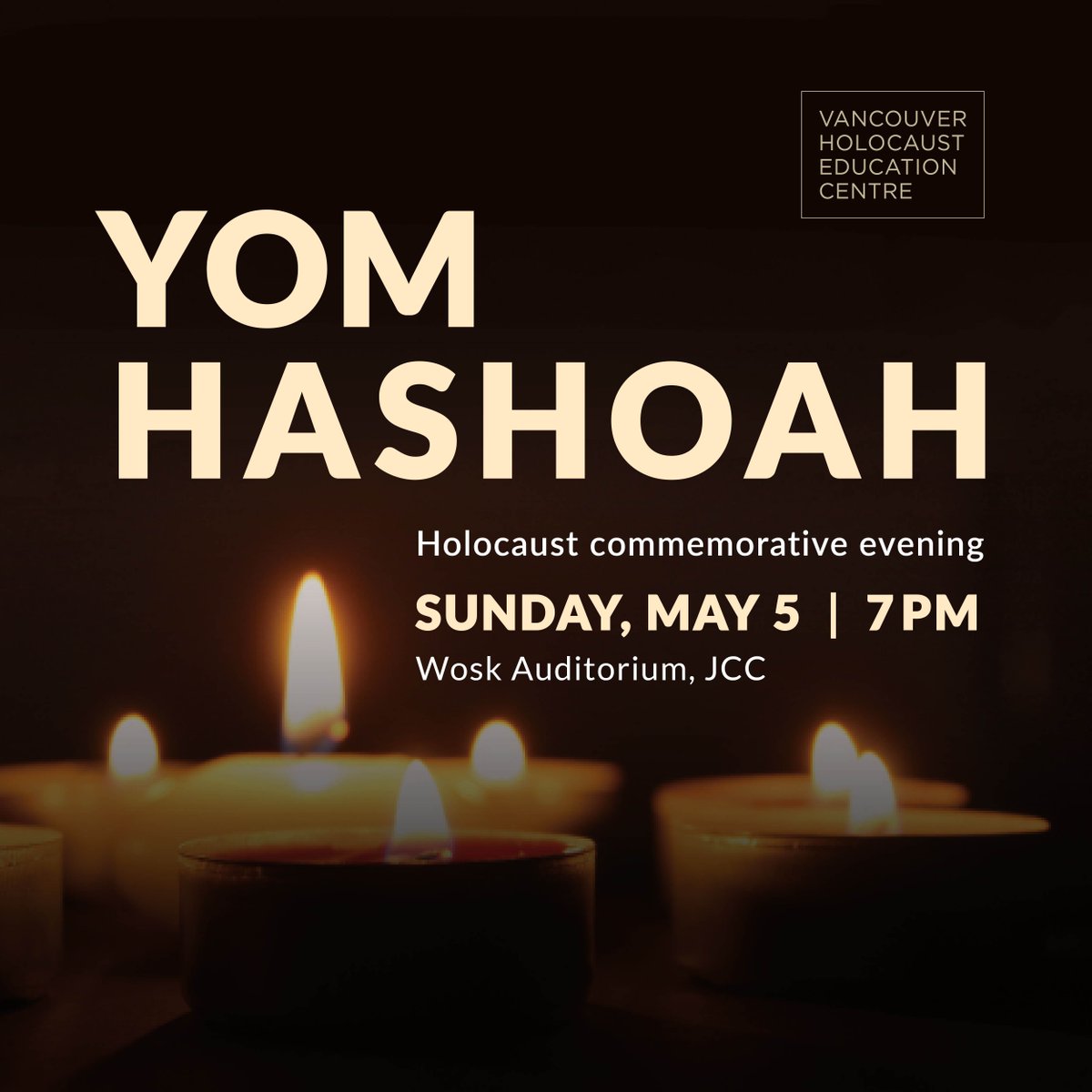 Tonight at 7 PM: Join us for a moving Yom HaShoah commemoration at the @JCCVancouver. Keynote speaker Lillian Boraks-Nemetz, musical performances, and a candle lighting ceremony for survivors. Don't miss this evening of remembrance. buff.ly/3U2nczZ