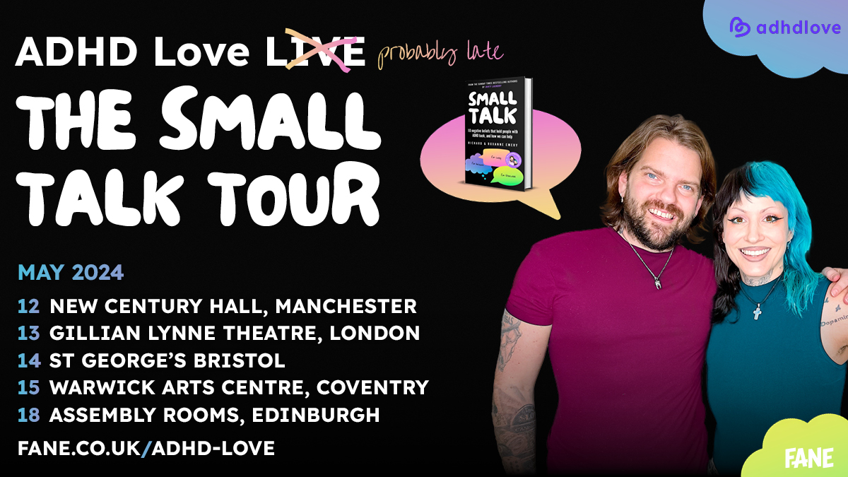 💫 “When we feel loved despite all of the things that we see as flaws, that’s when the magic happens.” Don’t miss @ADHD_love_ live for a joyous evening fulfilling their 1 purpose: to help people living with ADHD realise their value & live shame-free. 🎟️ fane.co.uk/adhd-love