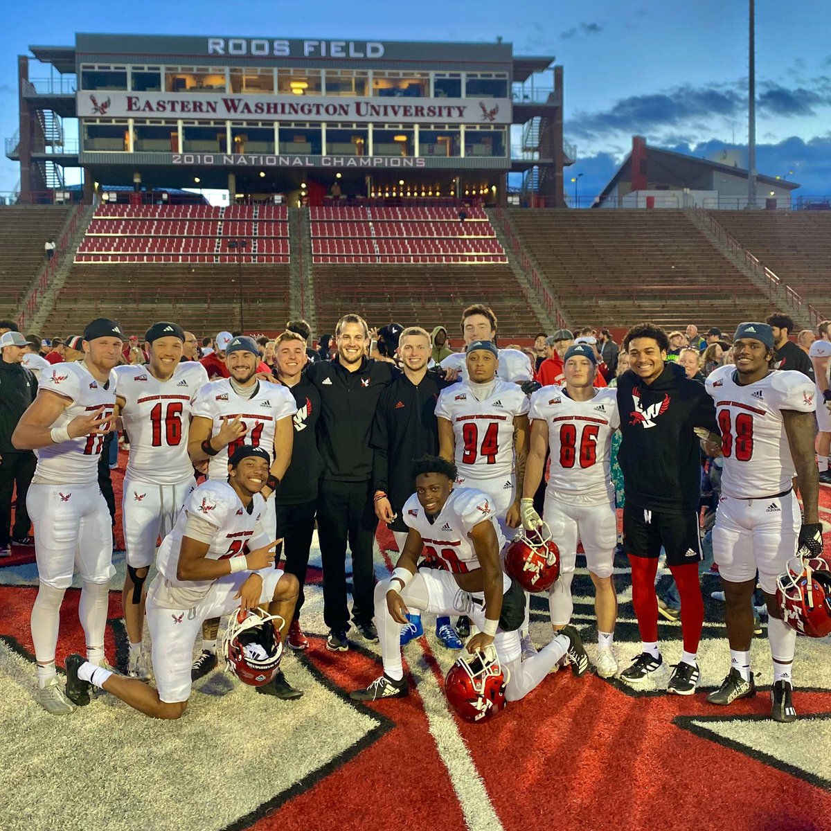 Freaking love coaching this group🦅 So proud of the work they put in this spring and the direction we are heading in the WR room at @EWUFootball! #GoEags