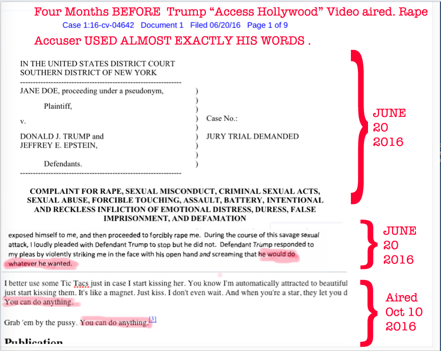 BardOfEarth2's tweet photo. @apothecarysees @BabeGrl @SwissWatchGuy AND #trumpRape accuser almost exactly QUOTED his attitude in #AccessAmerica 'grab em by the pussy video' https://t.co/FbsHe0eHnl