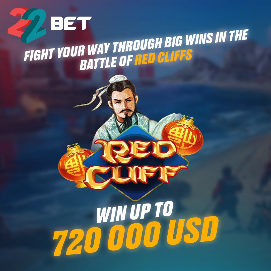 Partake in the great Chinese 🇨🇳 battle ⚔️ of the Red Cliff 🧧, line up matching symbols to get winning combinations 💰 Play here 🎮 [bit.ly/3WsmBJg](bit.ly/3WsmBJg '‌') #22Bet #Bestodds #Switchto22Bet #OnlineCasino