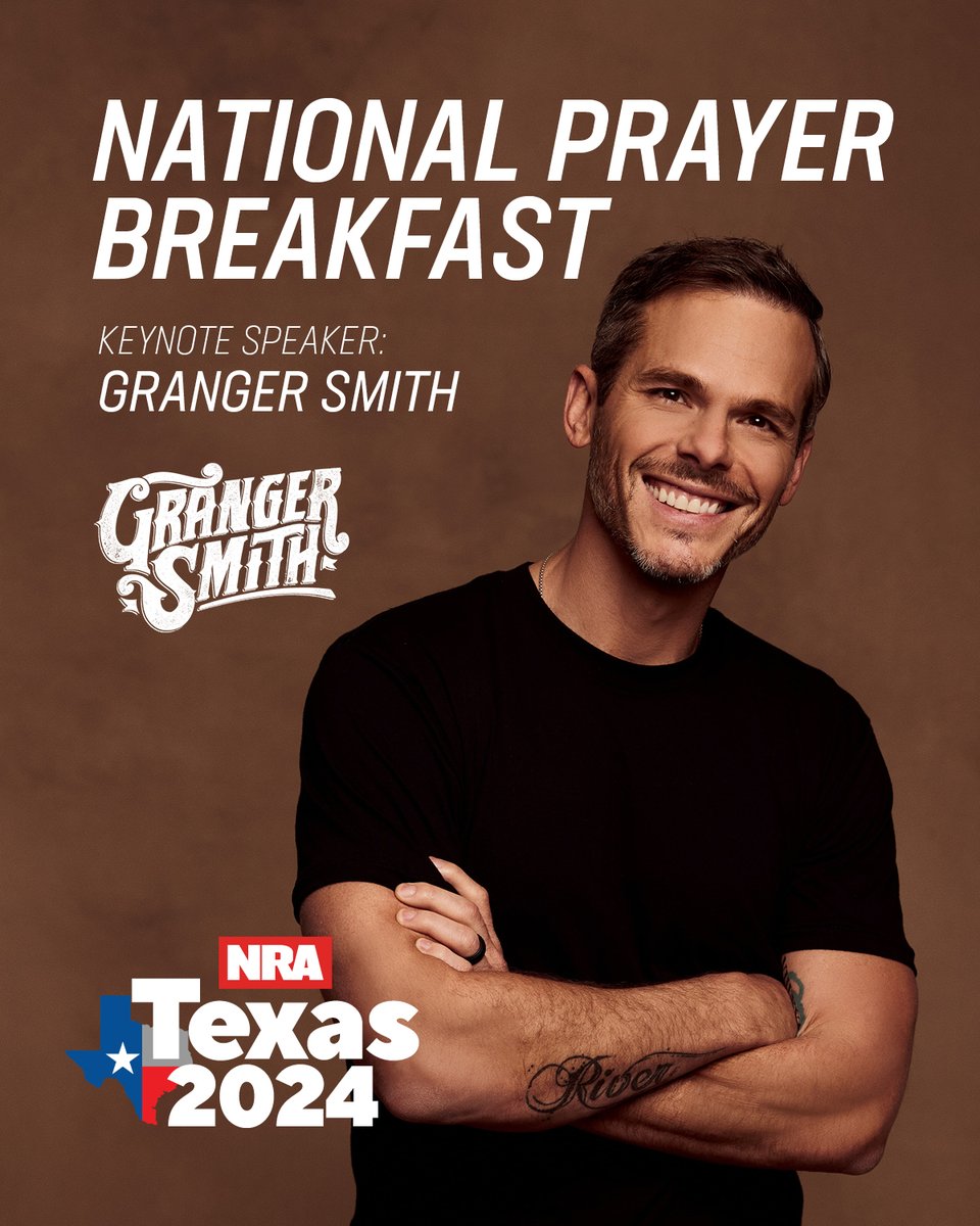 🙏Join fellow NRA members on Sunday, May 19 for the 2024 National Prayer Breakfast! Award-winning country music singer-songwriter @GrangerSmith will provide the keynote address as we gather in Christian devotion for a morning of inspirational encouragement.