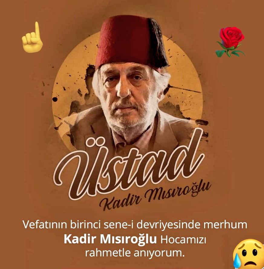 CHP’nin yazdığı yalan tarihi,kanıtları ve belgeleriyle çürüten son Osmanlı,gerçek Müslüman Türk evladı #KadirMısıroğlu’nu,vefatının sene-i devriyesinde rahmetle anıyoruz 😔 @Abdullah44MHP @Akncb1 @alkurt4848 @EkremKeskin69 @HAMZALIM_AHMET @OktayKartanesi @oftuncer1 @zeynepfurlan