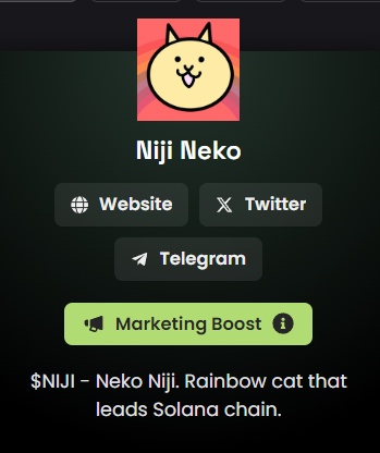 $NIJI had a dextools update. Make sure you smash ⭐️ on dextools and 🚀 on dexscreener. 

LFG guys! #SolanaMemecoin