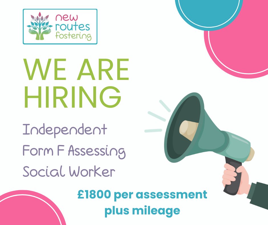 Join our team! We're looking for a Social Worker to assess and write Form F reports for prospective foster carers and present your findings at our fostering panel. Interested? Head to link in comments to find out more and apply #hiringalert #brumhour