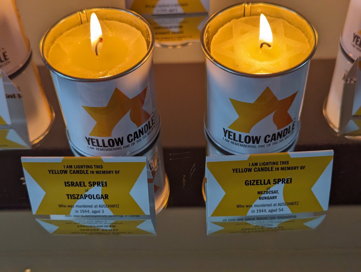 During this very difficult time for Israel and also all Yidden around the world, my family and I have lit our #YellowCandles @YellowCandleUK commemorating the 6 million victims of the Shoah on Yom Hashoah.  #YellowCandle #NeverForget #Shoah #HolocaustMemorialDay #amyisroelchai