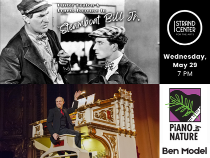 I'll be live-scoring Buster Keaton's 'Steamboat Bill, Jr.' on a Wurlitzer theatre organ in the Lake Champlain area later this month! The show will be at the @StrandCenter, originally a movie palace in Plattsburgh NY. #silentfilm #BusterKeaton strandcenter.vbotickets.com/event/piano_by…