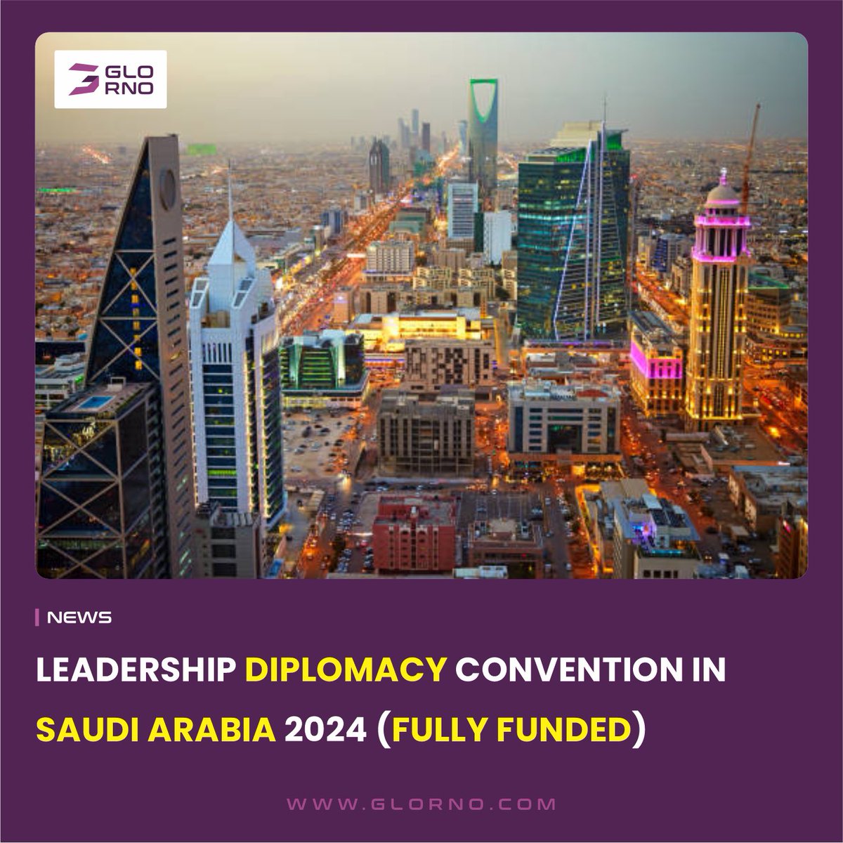 🌟 Attention future leaders! 🌍 Don't miss the Leadership Diplomacy Convention in Saudi Arabia 2024, fully funded for delegates. Apply now and be part of this transformative experience! glorno.com/index.php/2024…

#LeadershipDiplomacy #Convention2024 #SaudiArabia #FullyFunded 🇸🇦🤝