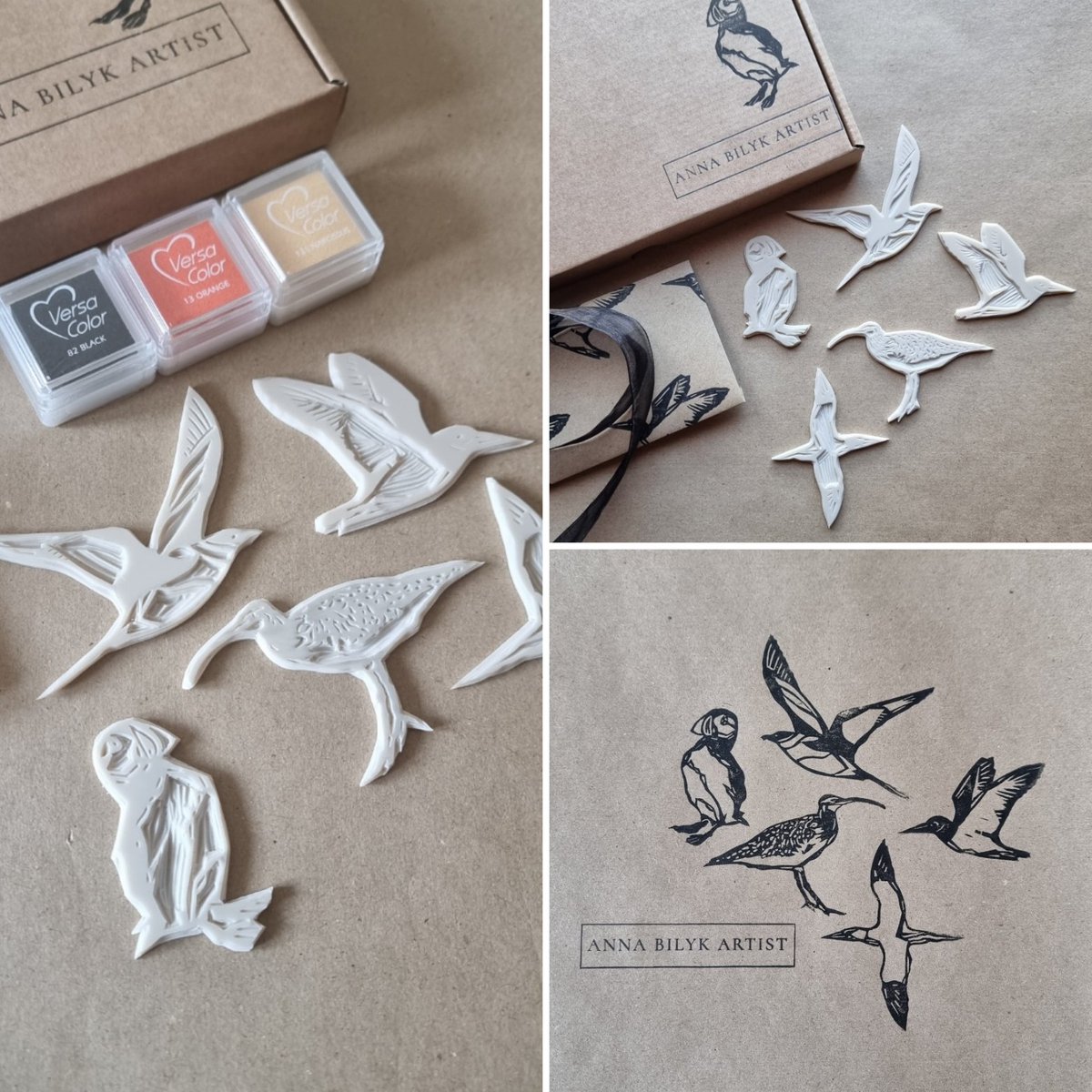 Seabirds Stamp Kits contain 5 x hand carved rubber lino stamps & 3 mini stamp pads - perfect for scrapbooking, journaling & general craft fun !!! Avaliable in shop : thebritishcrafthouse.co.uk/product/seabir… @BritishCrafting #tbch #Stamps #craft #shopindie #handmadehour #stamp #crafting
