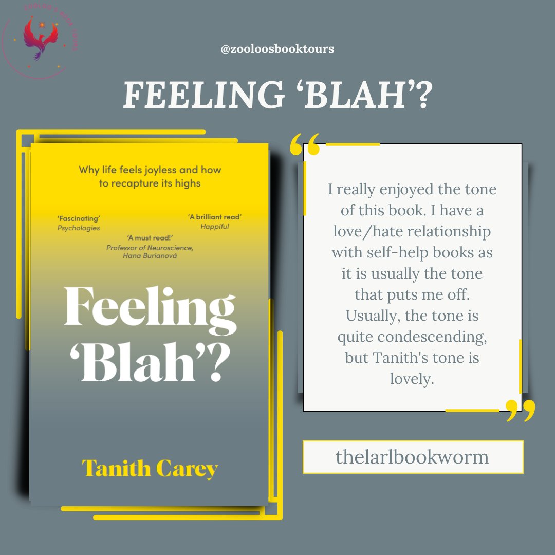 Today the book tour for #FeelingBlah came to a close with posts from  we saw posts from #thelarlbookworm @omcbookclub @pause_theframe and #emmas_wellbeing_page ~ You can read all the posts here ~ tinyurl.com/36bcn4ek  

Thank you for your support!

@TanithCarey @welbeckpublish