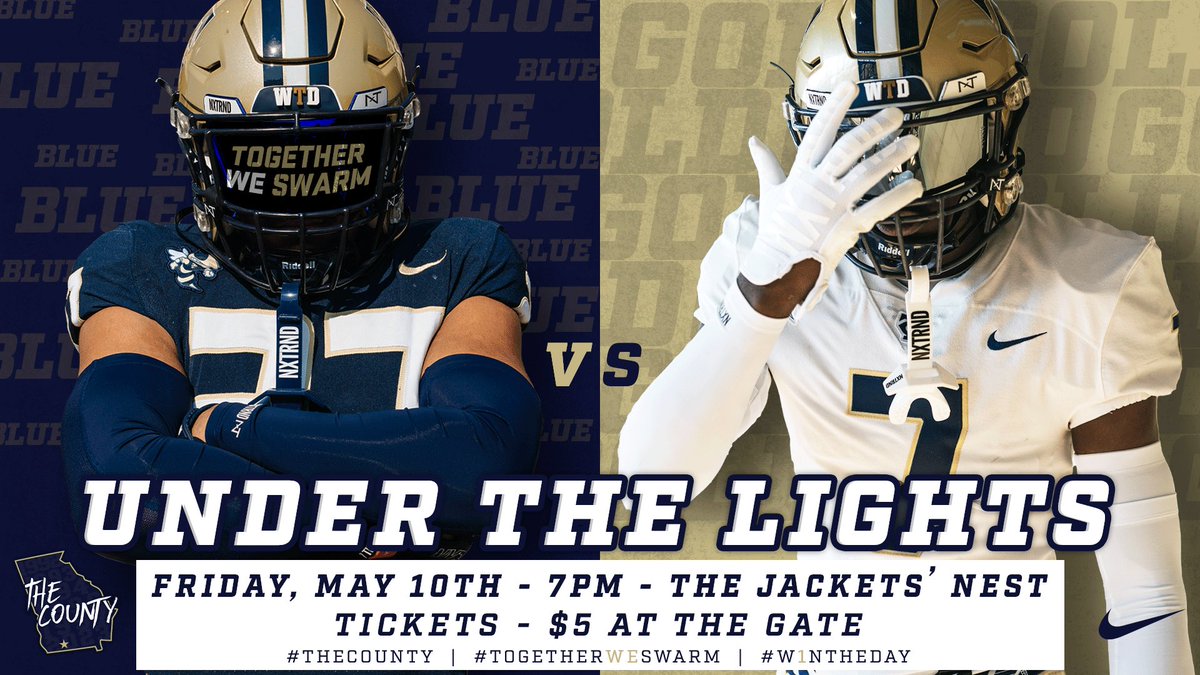 It’s the last chance of the Spring to see the Jackets in action! The Blue and Gold Game will take the place of our usual Spring football game this year. Game time is set for 7p this Friday at The Jackets’ Nest, admission is $5 at the gate. 

#TheCounty #TogetherWeSwarm #W1NTHEDAY