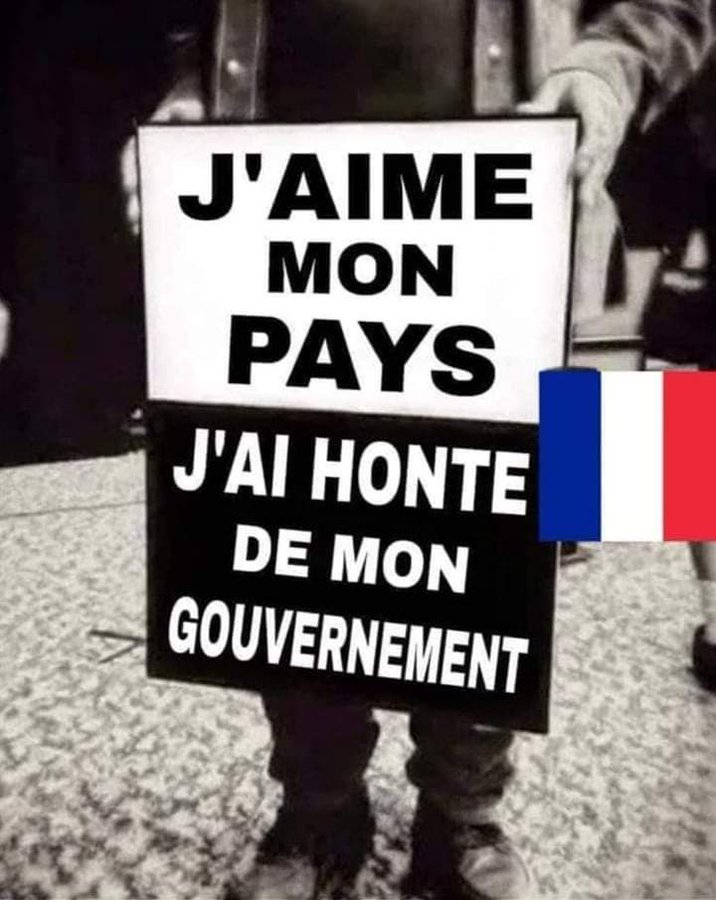 J'AIME MON PAYS J'AI HONTE DE MON GOUVERNEMENT. Partagez si vous-êtes d'accord #MacronLaHonte